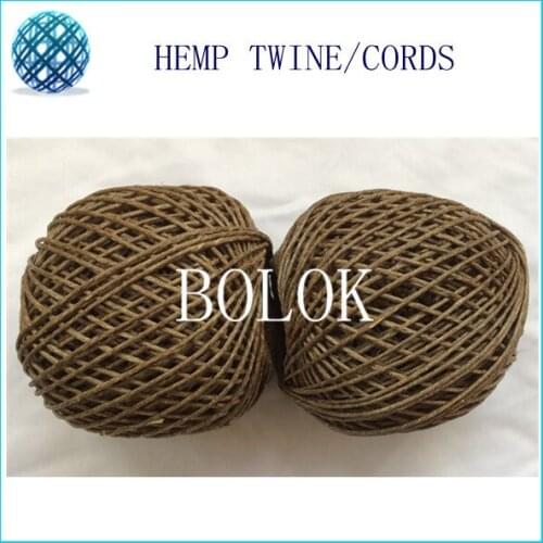 20pcs/lot 2mm beewaxed hemp cords 200feet 61m/ball , dark color natural hemp twine ball ,hemp rope cord used in candle, smoking
