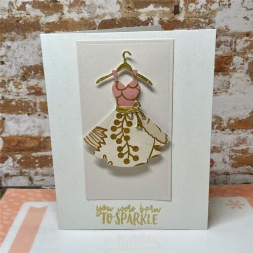 3pcs Dies Cut Women Dress Metal Cutting Die Stencils for DIY Scrapbooking Album Decorative Embossing Handmade Paper Cards Gift