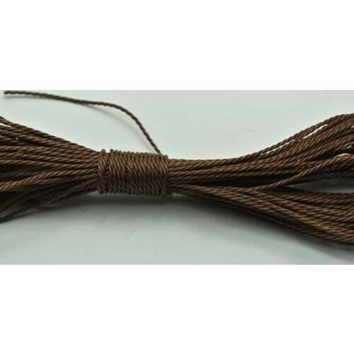 50 Meters Brown Waxed Polyester Twisted Cord String Thread Line 1mm