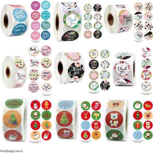 500 Pcs/Roll Thank You sticker Christmas cute sticker Art notebook supplies Washi tapes school supplies cute stickers stationery