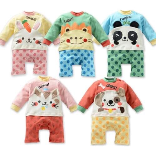 Cute cat Newborn Baby girls Clothes Toddler baby Rompers cotton autumn Long-sleeved cartoon Baby Boy girls Clothing