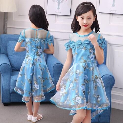 Kids Girls Flower Dress Children Girl Voile Birthday Party Dress Baby Fancy Princess Fashion Yarn Dress 3 5 8 10 12 Y Clothes
