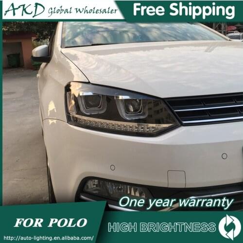 Headlights For Car VW Polo 2010-2017 Polo DRL Day Running Light Head Lamp LED Bi Xenon Bulb Fog Lights Tuning Car Accessory