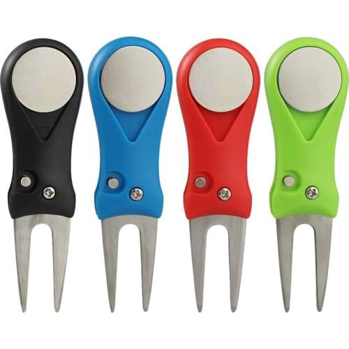 Golf divot tool New Aluminum Handle Stainless Steel Spring Golf Greens Fork Repair Tool Golf Grass Repair Tools