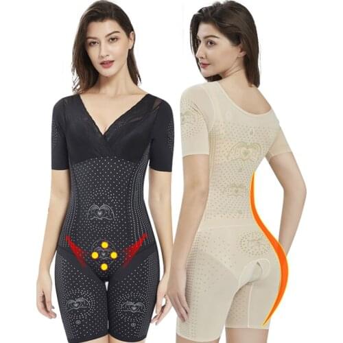 Slimming Sheath Belly Women Bodysuit Body Shaper Waist Trainer Pulling Corset Butt Lifter Corrective Underwear V-neck Shapewear