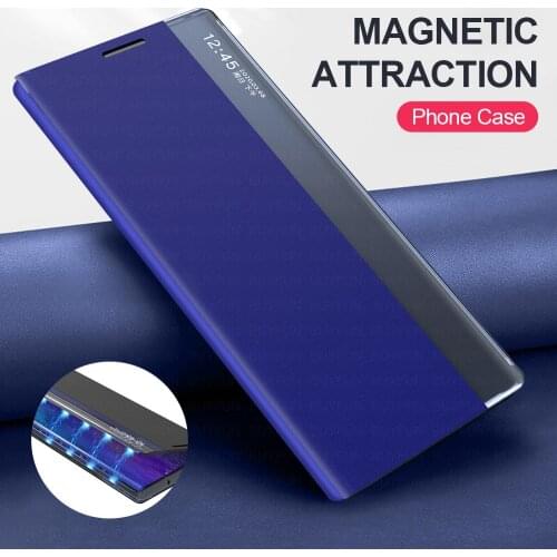 Leather Smart Window View Magnetic Flip phone case for Samsung Galaxy S10 Lite S20 Ultra S8 S9 Note 8 9 10 plus Stand cases