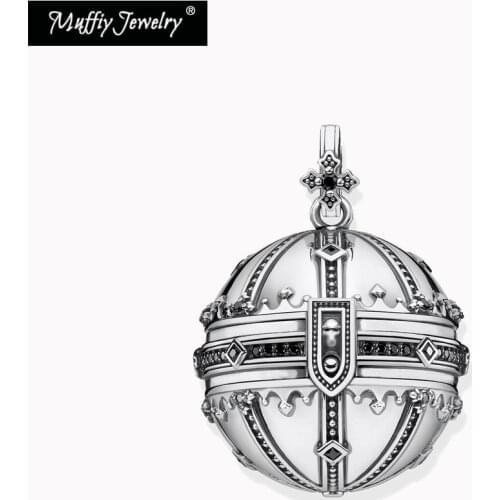Pendant Royalty Orb Openable 925 Sterling Silver Fit Necklace 2021 Summer Brand New Vintage Jewelry Europe Bijoux For Men Women