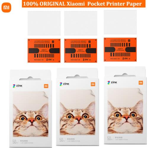 Original Xiaomi ZINK Pocket Printer Paper Self-adhesive Photo Print 10/20/50 Sheets For Xiaomi 3-inch Mini Pocket Photo Printer