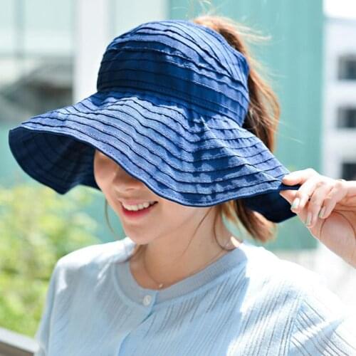 Outdoor Sunscreen Foldable Lady Sunbonnet Summer UV Protection Women Topee Cotton Cap Sun Hat