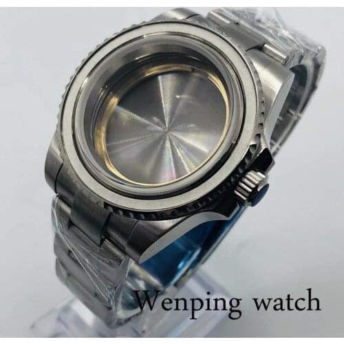 Panirs 40mm silver case sapphire glass brushed stainless steel fit ETA 2836 miyota 8215/8205/821A Mingzhu DG 2813/ 3804 movement
