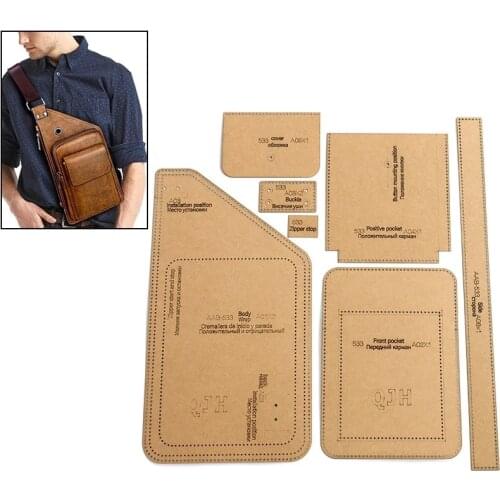 DIY Handmade Leather Mens Fashion Chest Bag Sewing Pattern Hard Kraft Paper Stencil Template DIY Craft Supplies 37cm*20cm