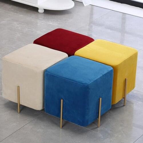 Nordic Modern Ottoman Living Room Small Sofa Stool Single Stool Mini Pouf Home Doorway Bedroom Shoe Stool 45x45x42cm