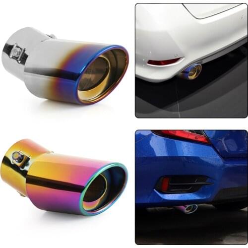Universal Stainless Steel Car Exhaust Pipe Muffler Stainless Steel Round Tip Car Rear Chrome Round Silver Pipe End