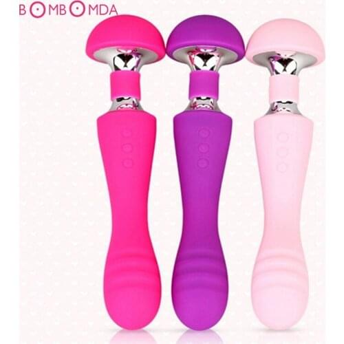 USB Rechargeable Dual Motor Magic Wand Massager Clitoris Stimulator Sex Products 10 Speed Waterproof Vibrator Sex toys For Women