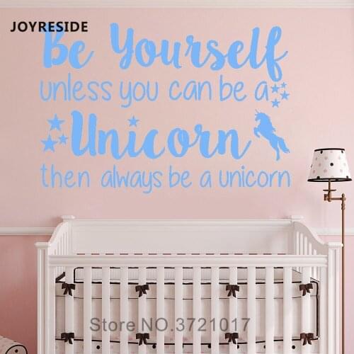 JOYRESIDE Unicon Be Yourself Quotes Wall Decal Vinyl Sticker Baby Bedroom Home Decor Wall Decal Art Interior Design Mural A570