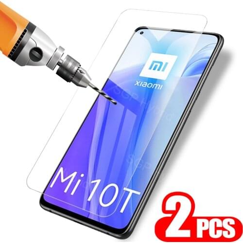 2PCS Safety Glass For Xiaomi Mi 10t Mi10t 5G Transparent Tempered Glasses For Xiaomi10t Full Cover Film HD Clear Xiomi 10t Glas