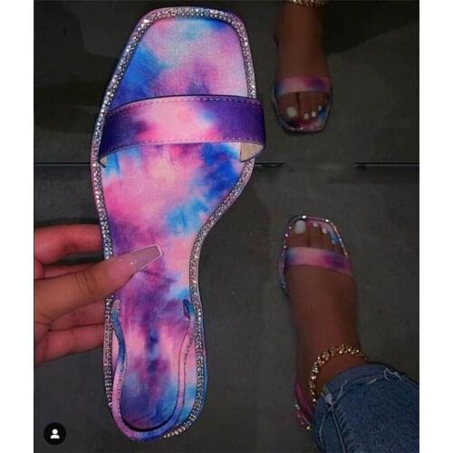 Neon Summer Printing Bright Women 2020 Sandals Outdoor Flip Flop Casual Sandals Flat Beach Slippers Non-slip Durable Home Slides