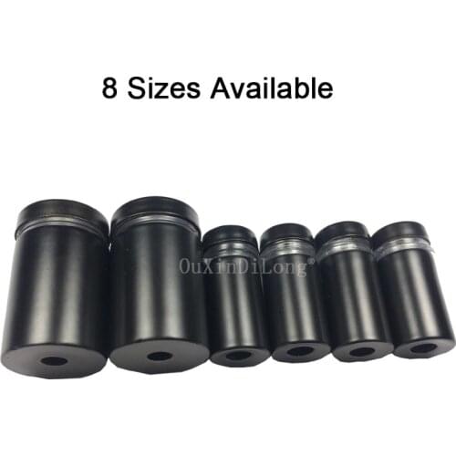 200PCS DHL 8Sizes Hollow Stainless Steel Acrylic Advertisement Fasteners Matte Black Standoffs Pin Nails Billboard Screws JF1985