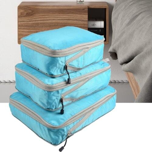 3 Pieces Packing Cubes Set Travel Luggage Packing Organizer Travel Compression Suitcase Bags