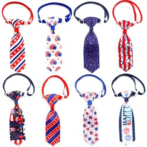 30 Pc 4th of July Independence Day Puppy Dog Bowtie Necktie Adjustable Pet Collar Accessories For Small Dog Bow Tie Pet Supplies