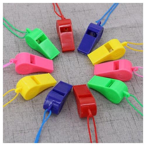 40 Pcs/lot Colorful Plastic Whistles Children Whistles Toys with Ropes Basketball Cheerleading Toys Holiday Celebration Party