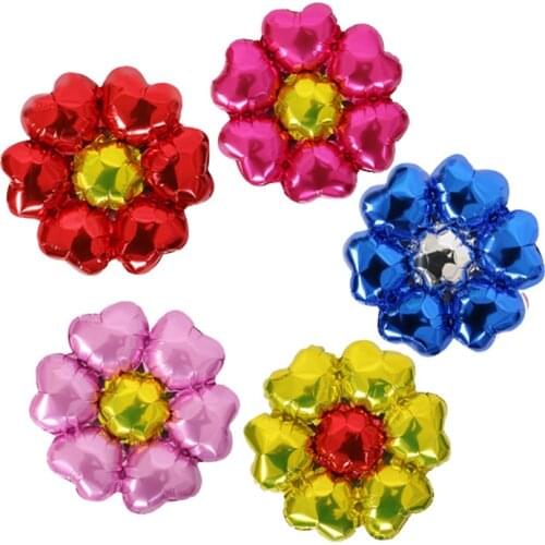 5PC Heart-shaped six-leaf grass flower aluminum Foil Balloons Kids Birthday Party Supplies wedding decor balloon