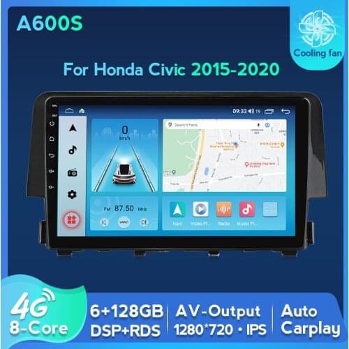 Car Multimedia Radio Video Stereo Player For Honda Civic 2016 2017 2018 2019 2020 4G LTE Android Auto SWC GPS Navigation