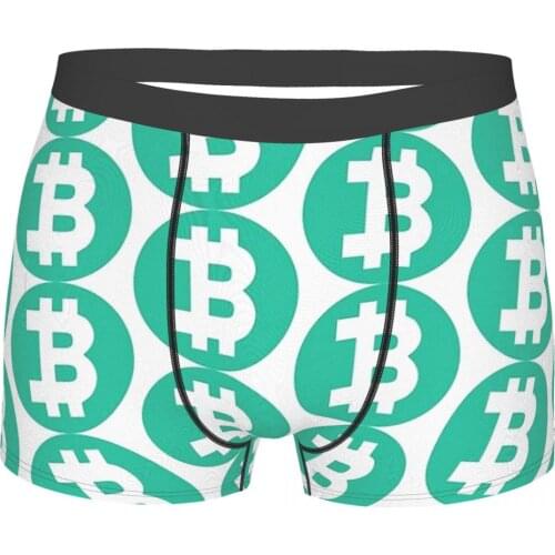 Bitcoin BTC Mining Bit Coin Bit Cool Gold Underpants Homme Panties Male Underwear Ventilate Shorts Boxer Briefs