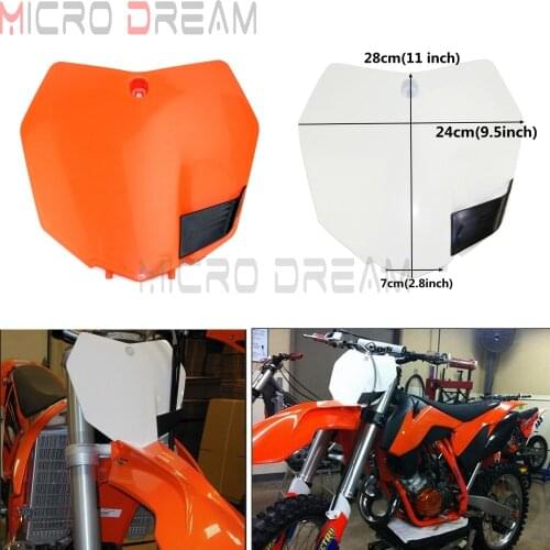 White Plastic Front Number Plate Motocross Holder For 125 150 250 300 350 450 500 SX SXF XC XCW EXC SXS EXC-F XCF-W 2013-16