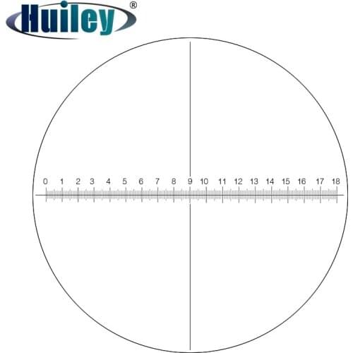 DIV=0.1 mm Microscope Eyepiece Micrometer Calibration Slide Ocular Reticle Vertical Line Horizontal Ruler 1-18 Diameter 20 mm