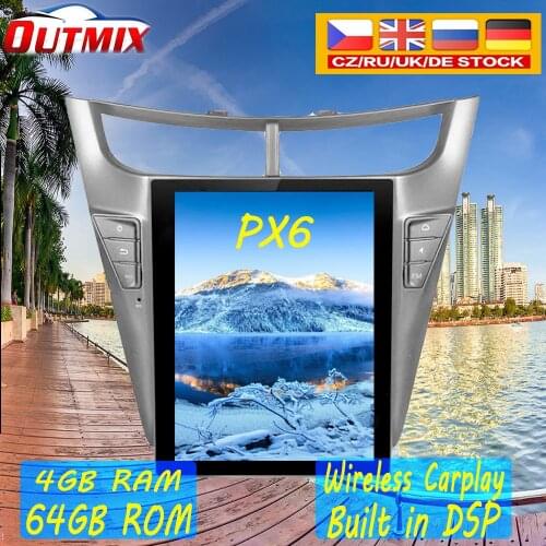 For Chevrolet sonic sail 2015- 2019 10.4''Tesla Android 9.0 PX6 4+64GB voice control Built-in CARPLAY Car Radio GPS Navigation