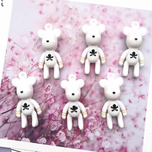 Hot seller Silica gel bear charms very cute keychain pendant necklace for DIY earrings bag decoration