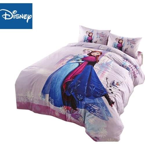 Frozen Elsa Anna queen size comforter bedding set for girls purple tiwn size duvet cover 3/4/5 pcs pillowcase sham 3D hot sale