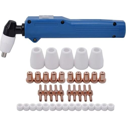 PT-31 LG-40 20072 Plasma Cutter Torch Head Body & Plasma Tip Electrode Nozzle Gas Ring ConsumablesKit 41pcs