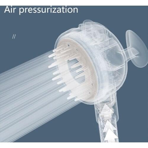 Bathroom Massage Shower Head Household Universal 4-point Port High Pressure Handheld Shower One-button Water Stop