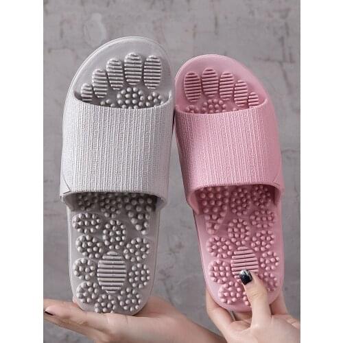 Massage Slippers Indoor Non-slip Slippers Unisex Solid Soft Bottom Couple Slippers Home Sandals Men Massage Point