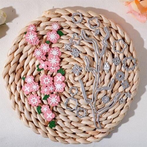 InLoveArts Peach Blossom Metal Cutting Dies Flower Diy Photo Album Cutting Dies Scrapbooking Stencil Die Cuts Card Making Crafts