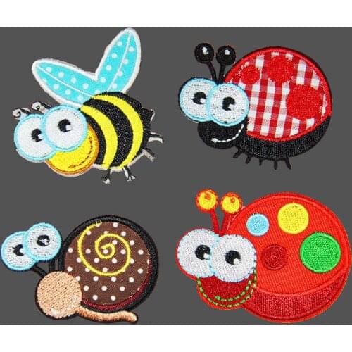 Cartoon Insect Embroidery Applique Iron On Patch For Bee Ladybug Badge Paste Stickers DIY Clothing Decor Accessories