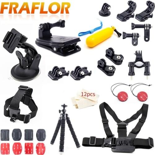 Action Camera Accessories Kit for GoPro hero Head Chest Strap Waterproof Case Tripod Stick Mount for SJCAM for xiaomi yi Camera