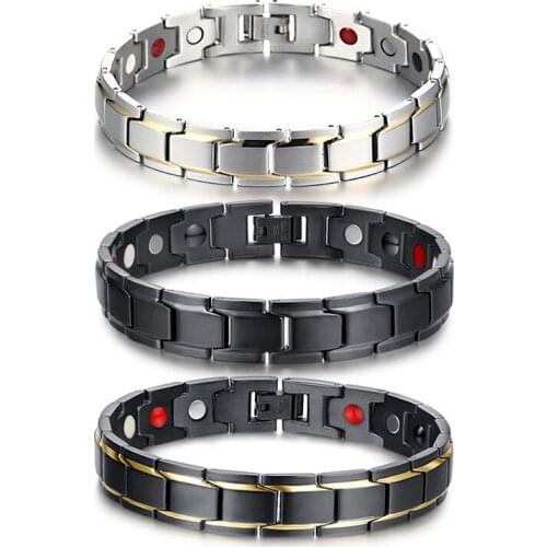 New Mens Health Bracelets & Bangles Magnetic H Power Stainless Steel Charm Bracelet Jewelry For Man