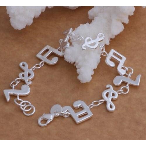 Factory wholesale free shipping silver Music note hot Bracelet women jewelry fashion Beautiful high quality classic