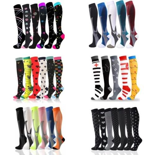 Multi Pairs Wholesales Compression Socks Running Men Women Sports Socks For Anti Fatigue Pain Relief Knee Varicose Veins Socks