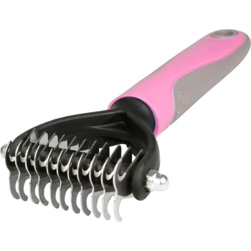 Pet Dematting Undercoat Rake Comb with 2 Sided Professional Grooming Rake for Easy Mats and Tangles Removing for Cats & Dogs
