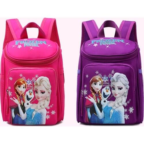 Disney cartoon backpack boys and girls frozen Elsa Anna Snow Queen princess backpack childrens Disney school bag birthday gift