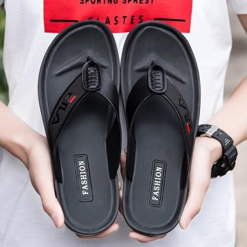 Flip Flops Leather Massage Slippers Men Casual Shoes Summer Beach Flip Flops Slipper Sandals For Mens Fashion