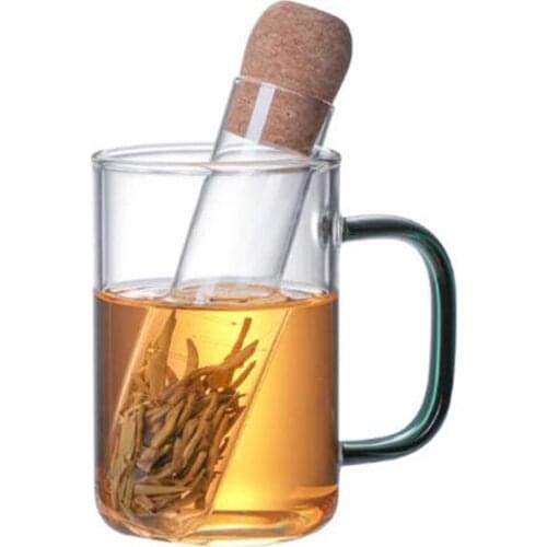 Glass Tube Tea Strainer Maker Locking Spice Mesh Infuser Glasses Cup Tea Filter Strainers Kitchen Accessories Supplies