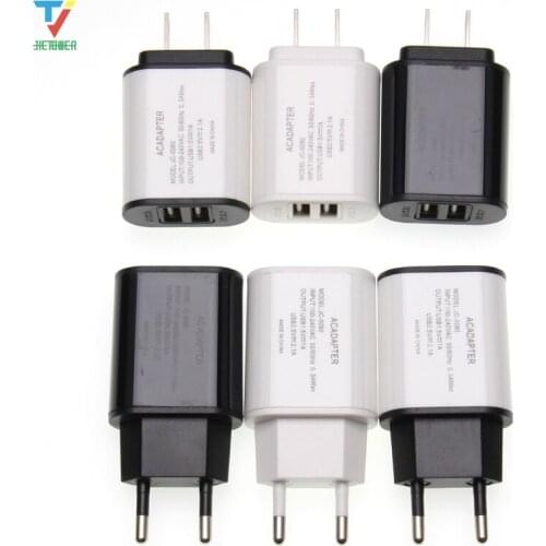 100pcs/lot 2 USB Ports 2USB Charger 5V 2A Portable Wall Adapter Mobile Phone Micro Data Charging For Huawei EU/US Plug Chargers