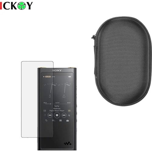 Screen Protector Shield Film + EVA Portable Protect Case Bag for Sony NW-ZX300A MP3 Player Accessories