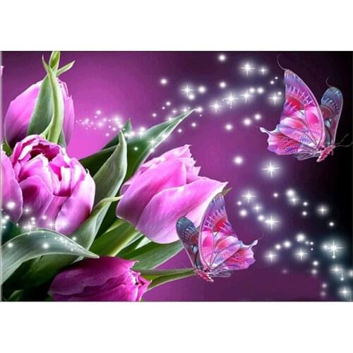 100% Full 5D Diy Daimond Painting Cross-stitch Flowers butterfly Diamond Painting Full Rhinestones Paintings Embroidery Gifts