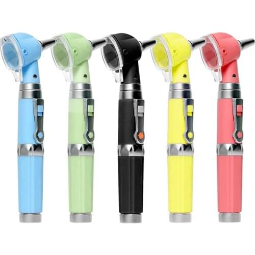 Fiber Optical Colorful LED Professional Otoscopio Diagnostic Kit Medical Ear Care Endoscope LED Portable Otoscope